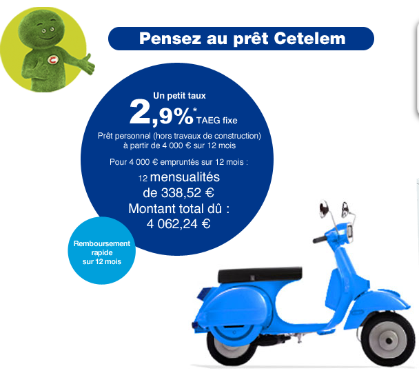 Prêt personnel, multi-projets : un petit taux chez Cetelem jusqu'au 23 juin Prêt personnel, multi-projets : un petit taux chez Cetelem jusqu'au 23 juin