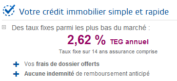Crédit immobilier : un taux fixe à seulement 2,62%, assurance incluse, chez Boursorama banque ! Crédit immobilier : un taux fixe à seulement 2,62%, assurance incluse, chez Boursorama banque !