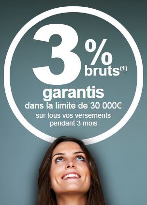 Compte sur Livret Société Générale : 3% pendant 3 mois sur 30.000€ Compte sur Livret Société Générale : 3% pendant 3 mois sur 30.000€