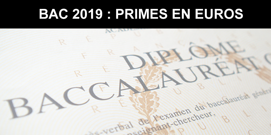 #BAC2019 : Bacheliers, votre prime peut grimper jusqu'à 800€ ! #BAC2019 : Bacheliers, votre prime peut grimper jusqu'à 800€ !