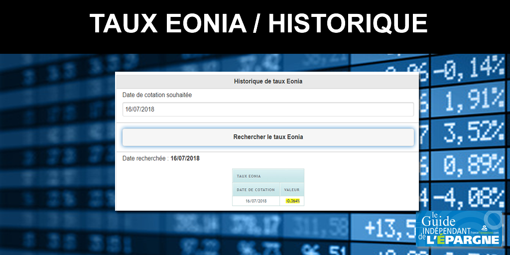 EONIA : recherche historique du Taux pour une date donnée EONIA : recherche historique du Taux pour une date donnée