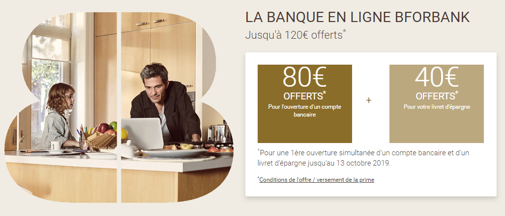 Cumulez les offres de bienvenue chez BforBank, jusqu'au 13 octobre, jusqu'à 320€ de prime offerte et plus encore... Cumulez les offres de bienvenue chez BforBank, jusqu'au 13 octobre, jusqu'à 320€ de prime offerte et plus encore...