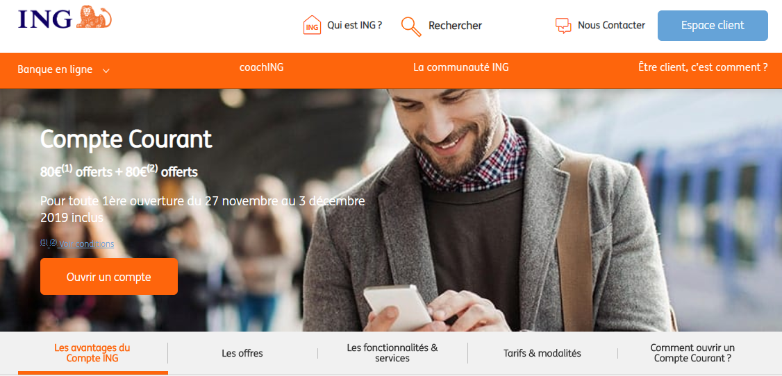 ING : jusqu'à 160€ offerts avec votre CB MasterCard Gold, à saisir avant le 3 décembre 2019 ING : jusqu'à 160€ offerts avec votre CB MasterCard Gold, à saisir avant le 3 décembre 2019