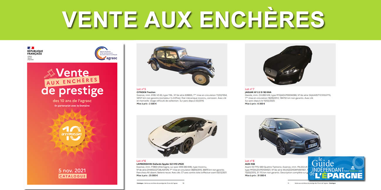 Ventes aux enchères des biens confisqués : Lamborghini, Ferrari, Jaguar, Porsche, pièces d'or, Romanée-Conti, Petrus... Faites des affaires le vendredi 5 novembre ! Ventes aux enchères des biens confisqués : Lamborghini, Ferrari, Jaguar, Porsche, pièces d'or, Romanée-Conti, Petrus... Faites des affaires le vendredi 5 novembre !