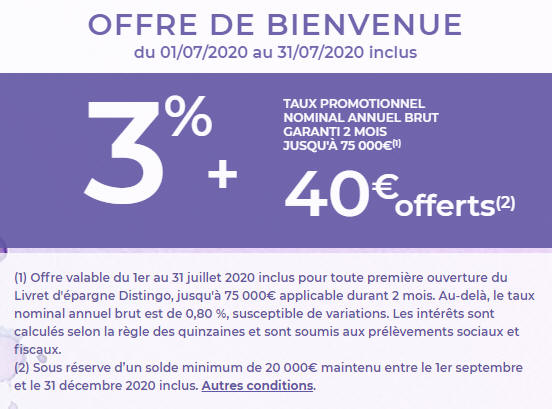 Offre de bienvenue livret DISTINGO