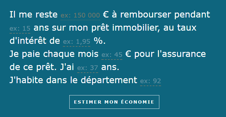 Copie écran formulaire simulateur assurance emprunteur Allianz