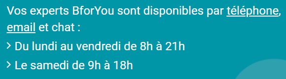 Horaires d’ouverture du service client BforBank