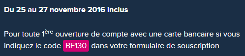 #BlackFriday : 130€ offerts pour l’ouverture de votre compte bancaire chez Boursorama