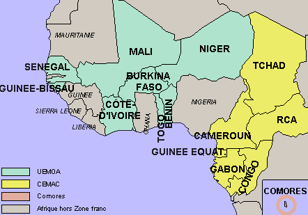 La Zone franc regroupe 14 pays d’Afrique sub-saharienne, les Comores et la France