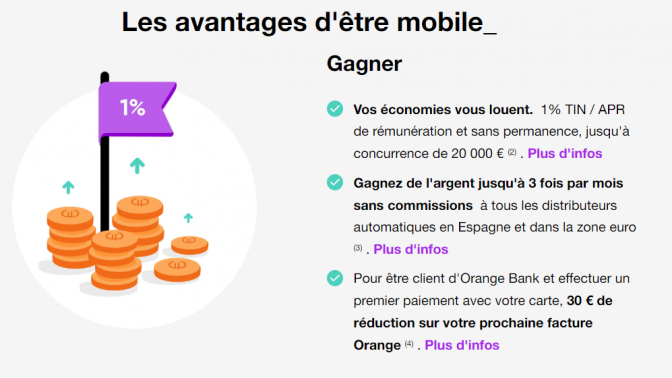 Taux du livret épargne Orange Bank en Espagne